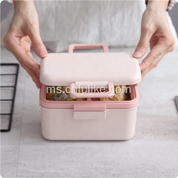 Lapisan Double Lapisan Bamboo Fiber Bento Lunch Box